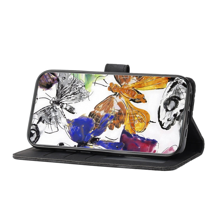 For Samsung Galaxy S25+ 5G Skin-feel Embossed Butterfly Leather Phone Case(Black) - Galaxy S25+ 5G Cases by PMC Jewellery | Online Shopping South Africa | PMC Jewellery | Buy Now Pay Later Mobicred