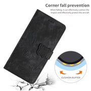 For Samsung Galaxy S25 Ultra 5G Skin-feel Embossed Butterfly Leather Phone Case(Black)