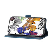For Samsung Galaxy S25 Ultra 5G Skin-feel Embossed Butterfly Leather Phone Case(Blue)