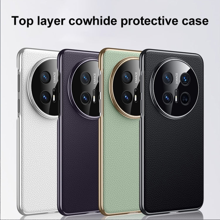 For Huawei Mate 70 Pro / 70 Pro+ Genuine Leather PC Phone Case(Black)