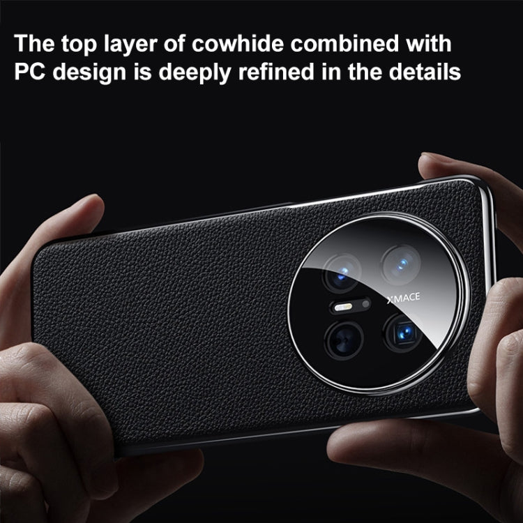 For Huawei Mate 70 Pro / 70 Pro+ Genuine Leather PC Phone Case(Black) - Huawei Cases by PMC TechLife | Online Shopping South Africa | PMC TechLife | Buy Now Pay Later Mobicred