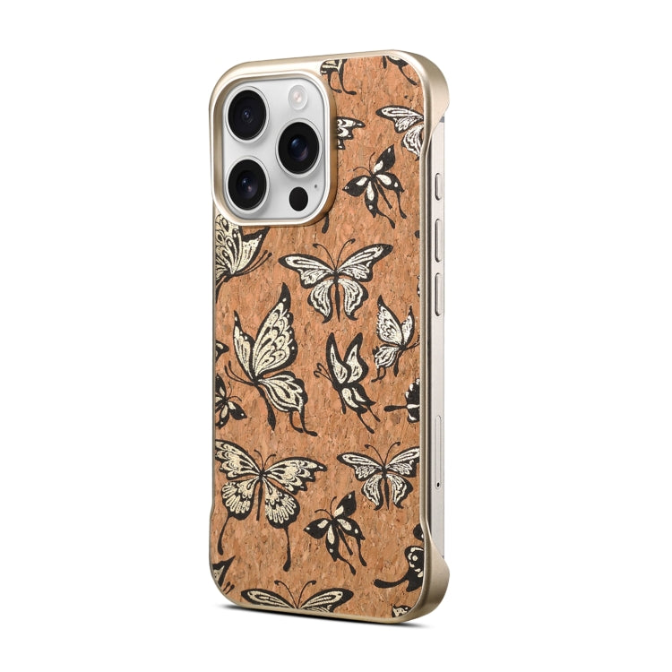 For iPhone 16 Plus Denior A18 WoodenPaint MagSafe Phone Case(Butterflies)