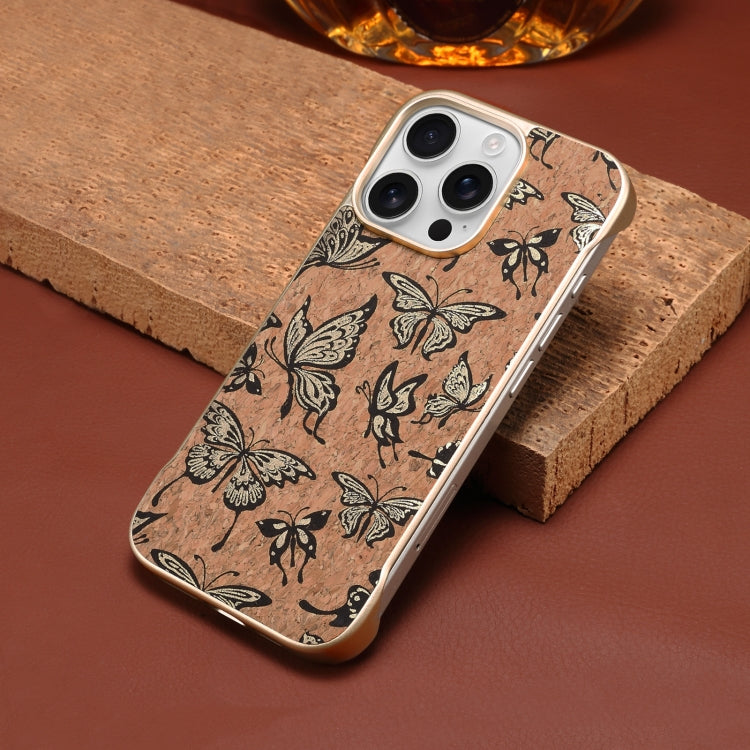 For iPhone 16 Plus Denior A18 WoodenPaint MagSafe Phone Case(Butterflies)