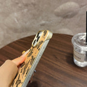 For iPhone 16 Plus Denior A18 WoodenPaint MagSafe Phone Case(Butterflies)