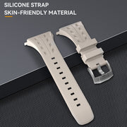 For Apple Watch Series 10 46mm RedPepper Armor Metal Case Integrated Silicone Watch Band(Steel White)