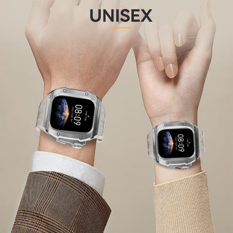 For Apple Watch Series 10 46mm RedPepper Armor Metal Case Integrated Silicone Watch Band(Steel White) - free shipping - PMC Jewellery - Order now!