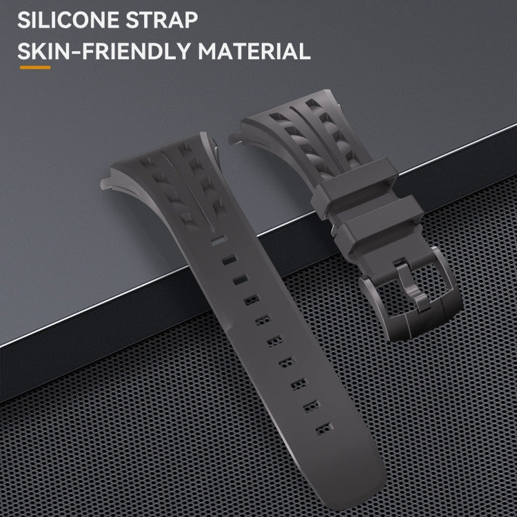 For Apple Watch Series 10 46mm RedPepper Armor Metal Case Integrated Silicone Watch Band(Black)