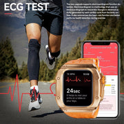 For Apple Watch Series 10 46mm RedPepper Armor Metal Case Integrated Silicone Watch Band(Rose Gold Orange)