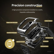For Apple Watch 44mm / 45mm RedPepper Armor Metal Case Integrated Silicone Watch Band(Black)
