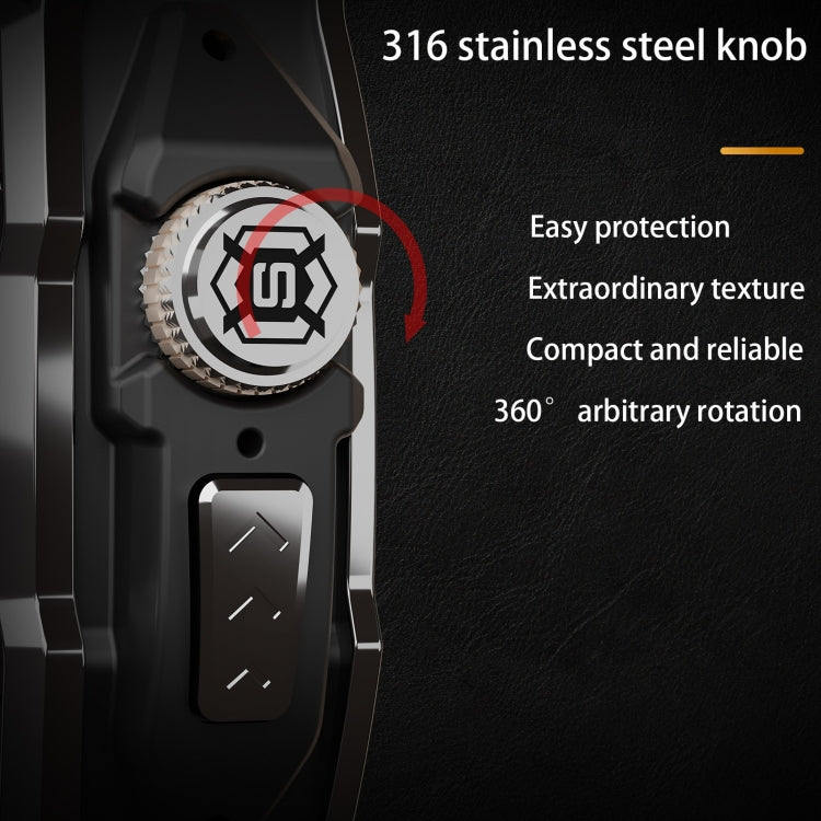 For Apple Watch Ultra 1 / 2 49mm RedPepper Armor Metal Case Integrated Silicone Watch Band(Steel Black White) - free shipping - PMC Jewellery - Order now!