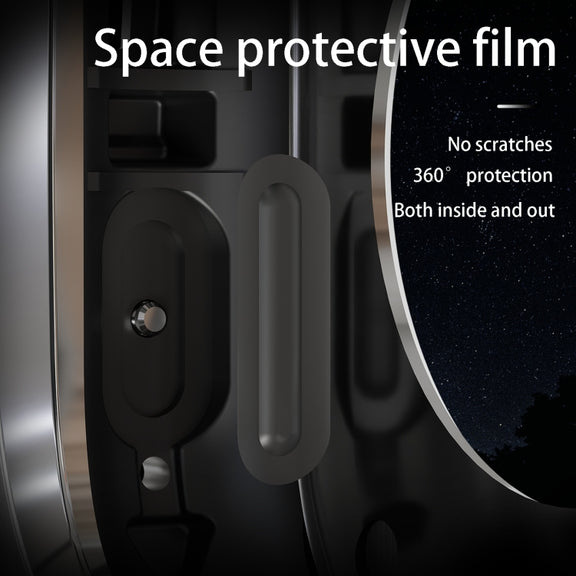 For Apple Watch Ultra 1 / 2 49mm RedPepper Armor Metal Case Integrated Silicone Watch Band(Steel Black White)