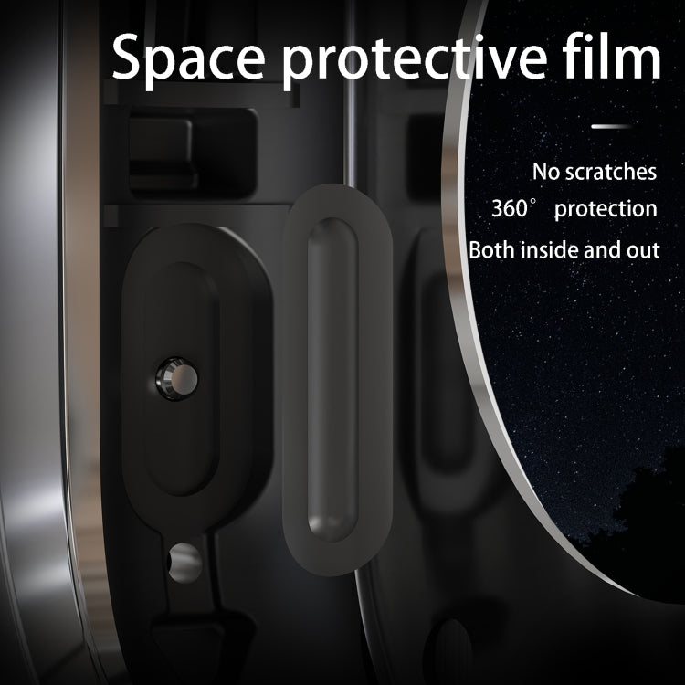 For Apple Watch Ultra 1 / 2 49mm RedPepper Armor Metal Case Integrated Silicone Watch Band(Steel Black White)