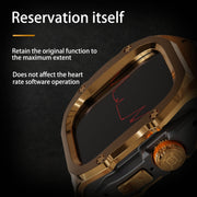 For Apple Watch Ultra 1 / 2 49mm RedPepper Armor Metal Case Integrated Silicone Watch Band(Gold Black White)