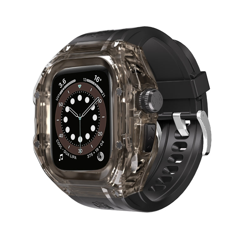 For Apple Watch Ultra 1 / 2 49mm RedPepper Armor Metal Case Integrated Silicone Watch Band(Clear Black Black) - free shipping - PMC Jewellery - Order now!