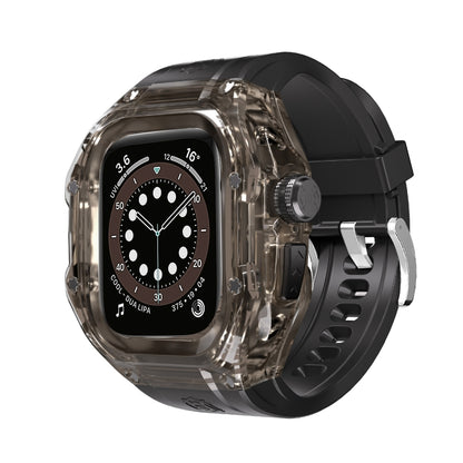 For Apple Watch Ultra 1 / 2 49mm RedPepper Armor Metal Case Integrated Silicone Watch Band(Clear Black Black) - free shipping - PMC Jewellery - Order now!