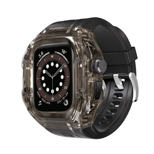 For Apple Watch Ultra 1 / 2 49mm RedPepper Armor Metal Case Integrated Silicone Watch Band(Clear Black Black) - free shipping - PMC Jewellery - Order now!