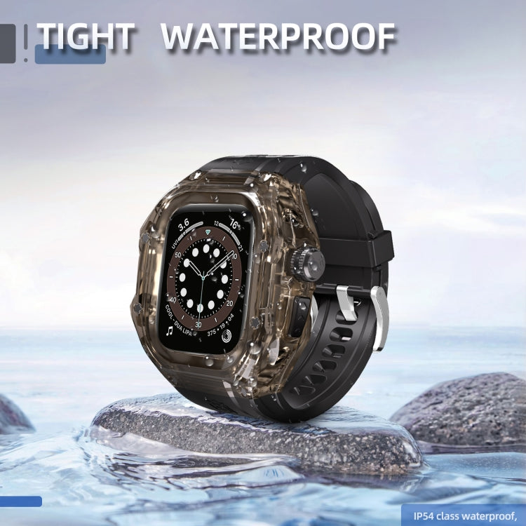 For Apple Watch Ultra 1 / 2 49mm RedPepper Armor Metal Case Integrated Silicone Watch Band(Clear Black Black) - free shipping - PMC Jewellery - Order now!