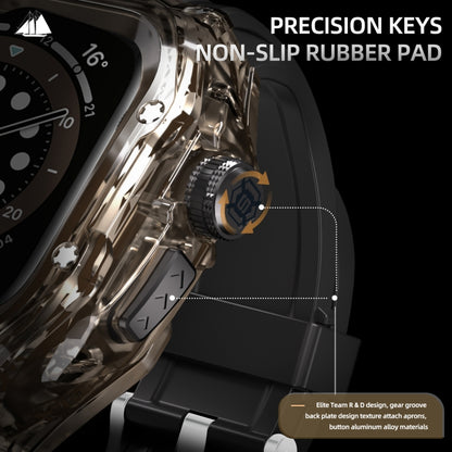 For Apple Watch Ultra 1 / 2 49mm RedPepper Armor Metal Case Integrated Silicone Watch Band(Clear Black Black) - free shipping - PMC Jewellery - Order now!