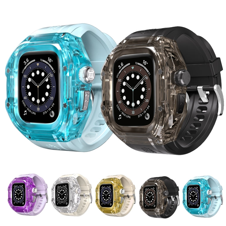 For Apple Watch Ultra 1 / 2 49mm RedPepper Armor Metal Case Integrated Silicone Watch Band(Clear Black Black) - free shipping - PMC Jewellery - Order now!