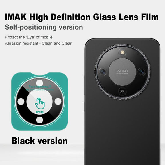 For Honor X70 5G imak Black Version HD Glass Rear Camera Lens Film, Self-positioning Version
