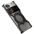 For ZTE nubia Z70 Ultra Gear Magnetic Holder Borderless Metal Phone Case(Black) - ZTE Cases by PMC TechLife | Online Shopping South Africa | PMC TechLife | Buy Now Pay Later Mobicred