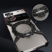 For ZTE nubia Z70 Ultra Gear Magnetic Holder Borderless Metal Phone Case(Black)