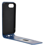 For iPhone 16e Magnetic Vertical Flip Leather Phone Case(Blue)