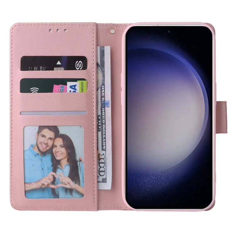 For Samsung Galaxy S25 5G Marble Bronzing Stitching Leather Phone Case(Rose Gold) - Galaxy S25 5G Cases by PMC Jewellery | Online Shopping South Africa | PMC Jewellery | Buy Now Pay Later Mobicred