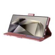 For Samsung Galaxy S25 Ultra 5G Marble Bronzing Stitching Leather Phone Case(Rose Gold)