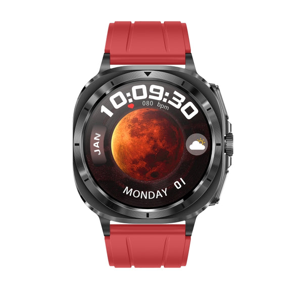ET492 1.43 inch AMOLED Screen Silicone Strap Smart Watch Supports ECG/Blood Sugar Monitoring(Red)