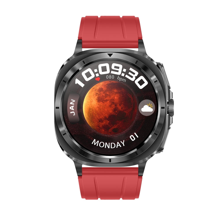 ET492 1.43 inch AMOLED Screen Silicone Strap Smart Watch Supports ECG/Blood Sugar Monitoring(Red)