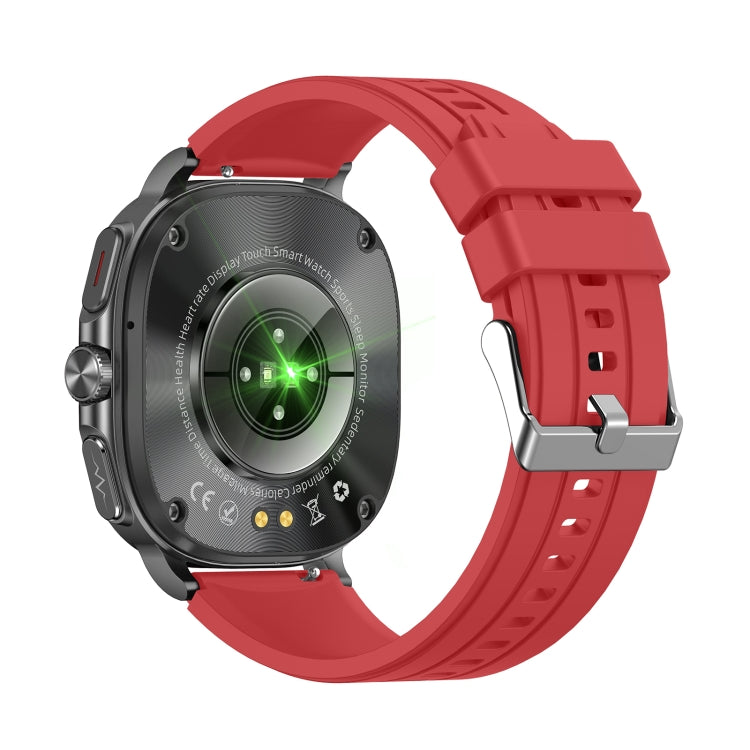 ET492 1.43 inch AMOLED Screen Silicone Strap Smart Watch Supports ECG/Blood Sugar Monitoring(Red)