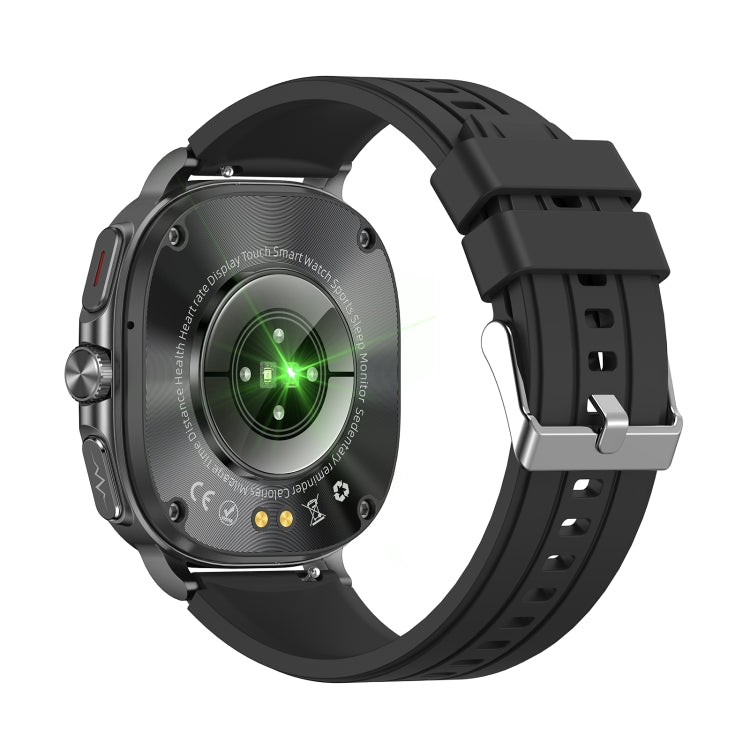 ET492 1.43 inch AMOLED Screen Silicone Strap Smart Watch Supports ECG/Blood Sugar Monitoring(Black)
