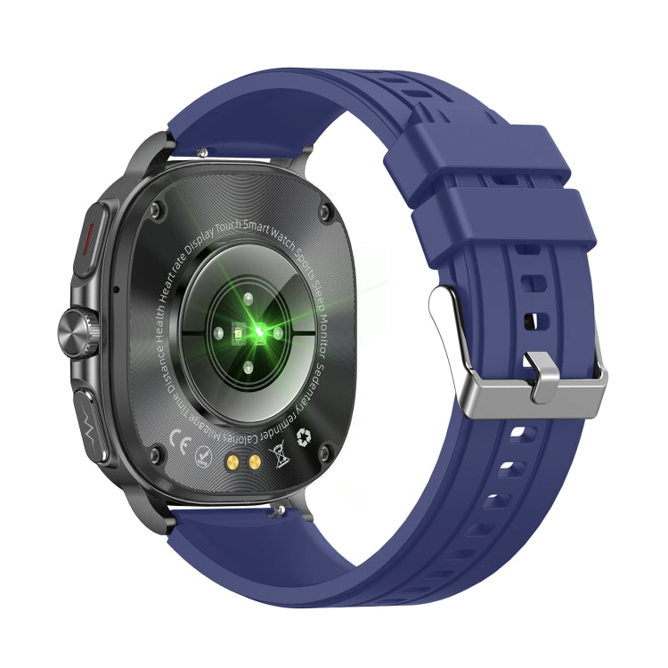 ET492 1.43 inch AMOLED Screen Silicone Strap Smart Watch Supports ECG/Blood Sugar Monitoring(Blue)