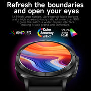ET492 1.43 inch AMOLED Screen Silicone Strap Smart Watch Supports ECG/Blood Sugar Monitoring(Red)