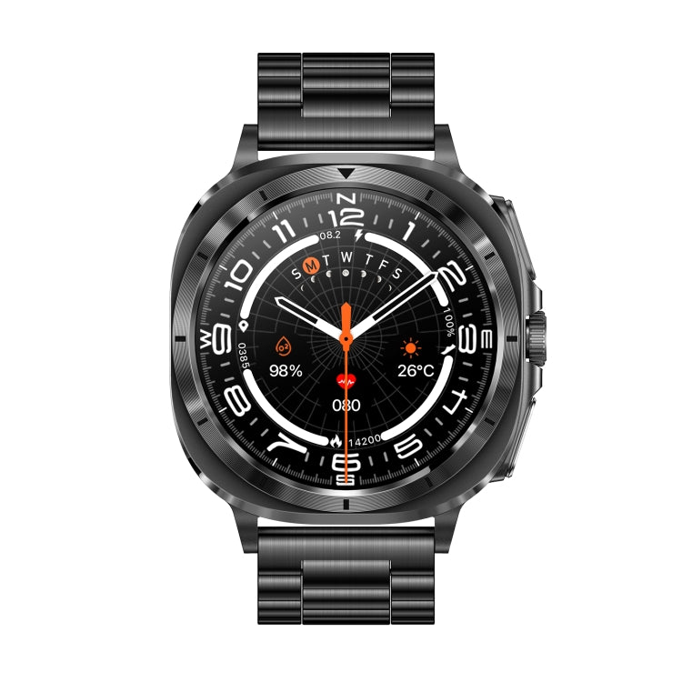 ET492 1.43 inch AMOLED Screen Steel Strap Smart Watch Supports ECG/Blood Sugar Monitoring(Black) - Smart Watches by PMC TechLife | Online Shopping South Africa | PMC TechLife | Buy Now Pay Later Mobicred