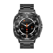 ET492 1.43 inch AMOLED Screen Steel Strap Smart Watch Supports ECG/Blood Sugar Monitoring(Black)