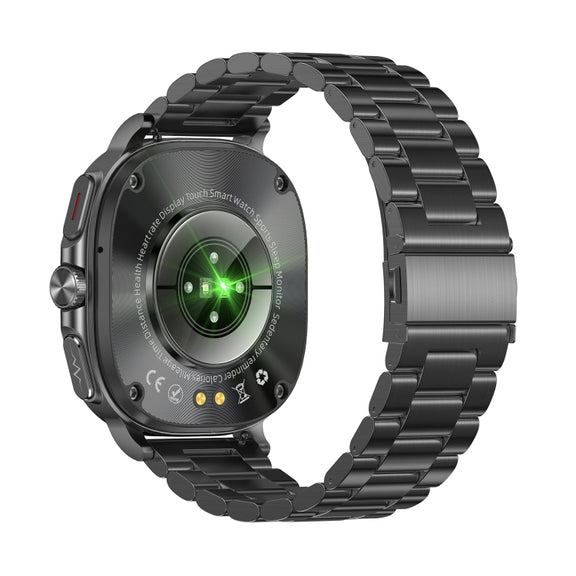 ET492 1.43 inch AMOLED Screen Steel Strap Smart Watch Supports ECG/Blood Sugar Monitoring(Black)