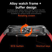 ET492 1.43 inch AMOLED Screen Steel Strap Smart Watch Supports ECG/Blood Sugar Monitoring(Black)