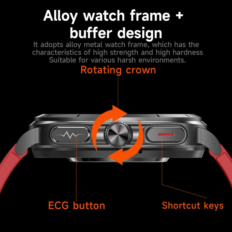 ET492 1.43 inch AMOLED Screen Steel Strap Smart Watch Supports ECG/Blood Sugar Monitoring(Black)