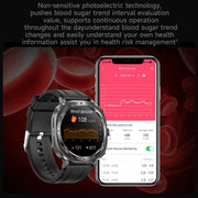 ET492 1.43 inch AMOLED Screen Steel Strap Smart Watch Supports ECG/Blood Sugar Monitoring(Black)