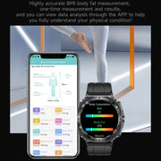 ET492 1.43 inch AMOLED Screen Steel Strap Smart Watch Supports ECG/Blood Sugar Monitoring(Black)