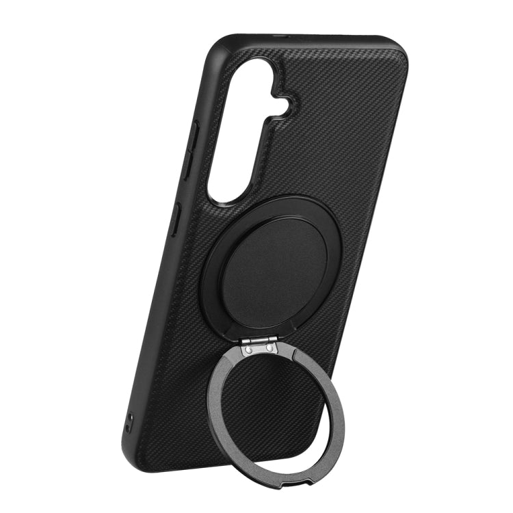 For Samsung Galaxy S25+ 5G ViLi TCY Series Kevlar Leather Texture Rotating Holder Phone Case(Black) - free shipping - PMC Jewellery - Order now!