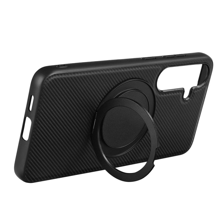 For Samsung Galaxy S25+ 5G ViLi TCY Series Kevlar Leather Texture Rotating Holder Phone Case(Black) - free shipping - PMC Jewellery - Order now!