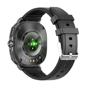 ET492 1.43 inch AMOLED Screen Leather Strap Smart Watch Supports ECG/Blood Sugar Monitoring(Black)