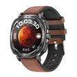 ET492 1.43 inch AMOLED Screen Leather Strap Smart Watch Supports ECG/Blood Sugar Monitoring(Brown) - Smart Watches by PMC TechLife | Online Shopping South Africa | PMC TechLife | Buy Now Pay Later Mobicred