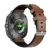 ET492 1.43 inch AMOLED Screen Leather Strap Smart Watch Supports ECG/Blood Sugar Monitoring(Brown)