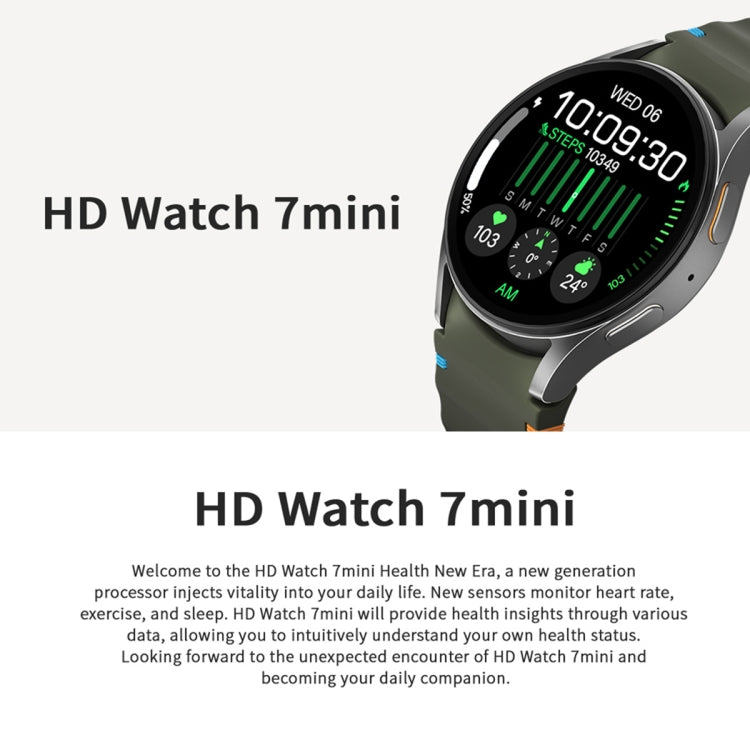 HD Watch7 mini 1.3 inch AMOLED Screen Smart Watch Supports Heart Rate Monitoring/Blood Oxygen Monitoring(Silver) - Smart Watches by PMC TechLife | Online Shopping South Africa | PMC TechLife | Buy Now Pay Later Mobicred