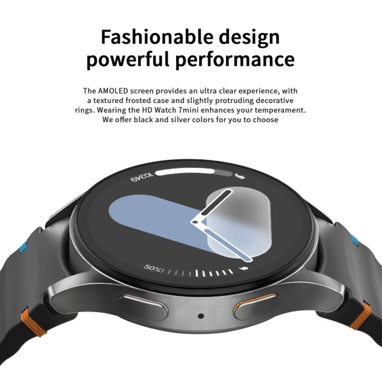 HD Watch7 mini 1.3 inch AMOLED Screen Smart Watch(Black)