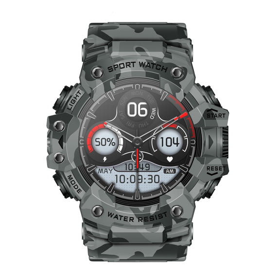 LC21 1.32 inch TFT Round Screen Sports Smart Watch Supports Blood Oxygen Monitoring/Call Reminder(Camouflage Grey)